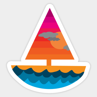 Sunset Sailboat Sticker